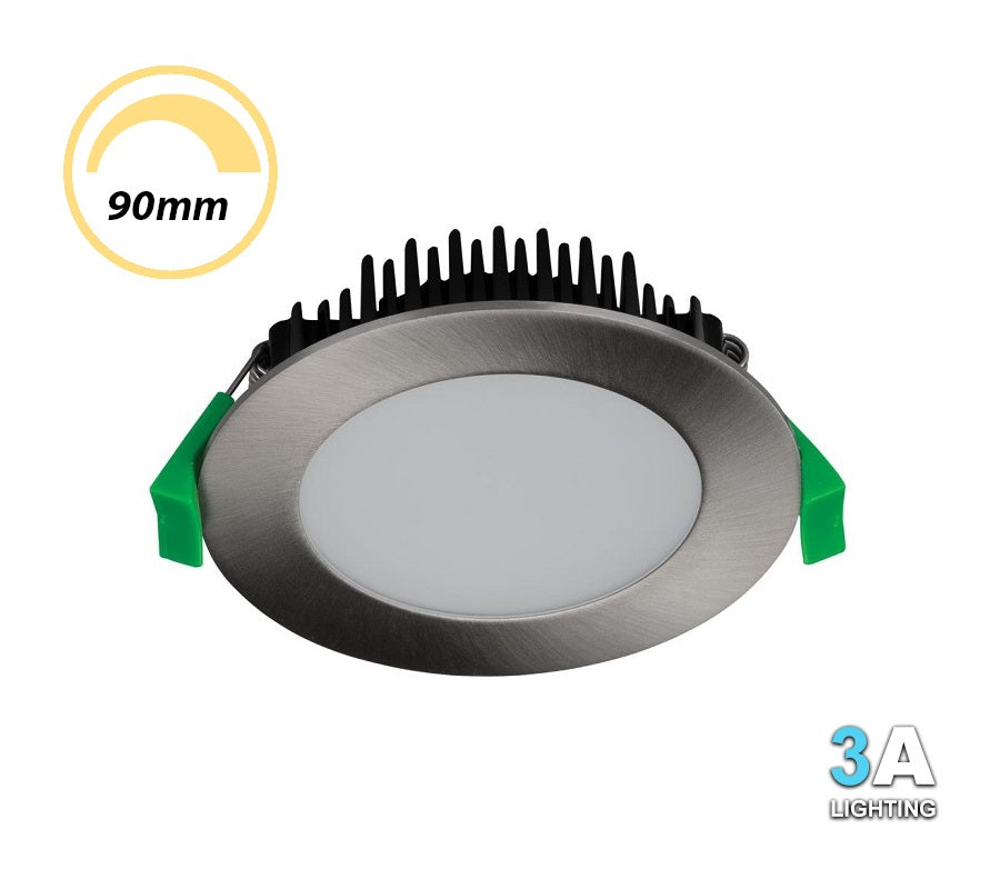 3A 13W LED Dimmable Downlight CCT Flush Brushed Chrome DL1560BC