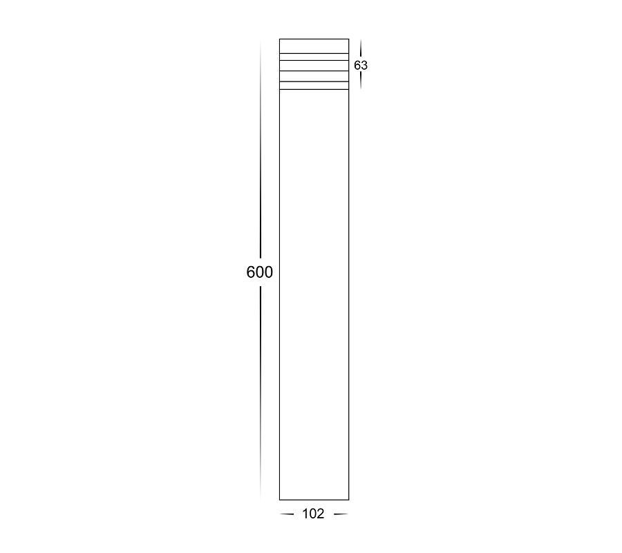 Havit Maxi Louvred LED Bollard Light 600mm 316 Stainless Steel