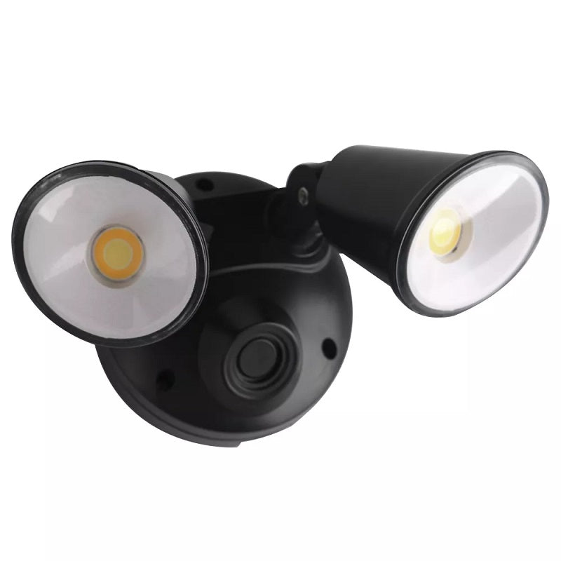 Martec Defender Double Spot LED Outdoor Flood Light 2 x 10w Tricolour Without Sensor