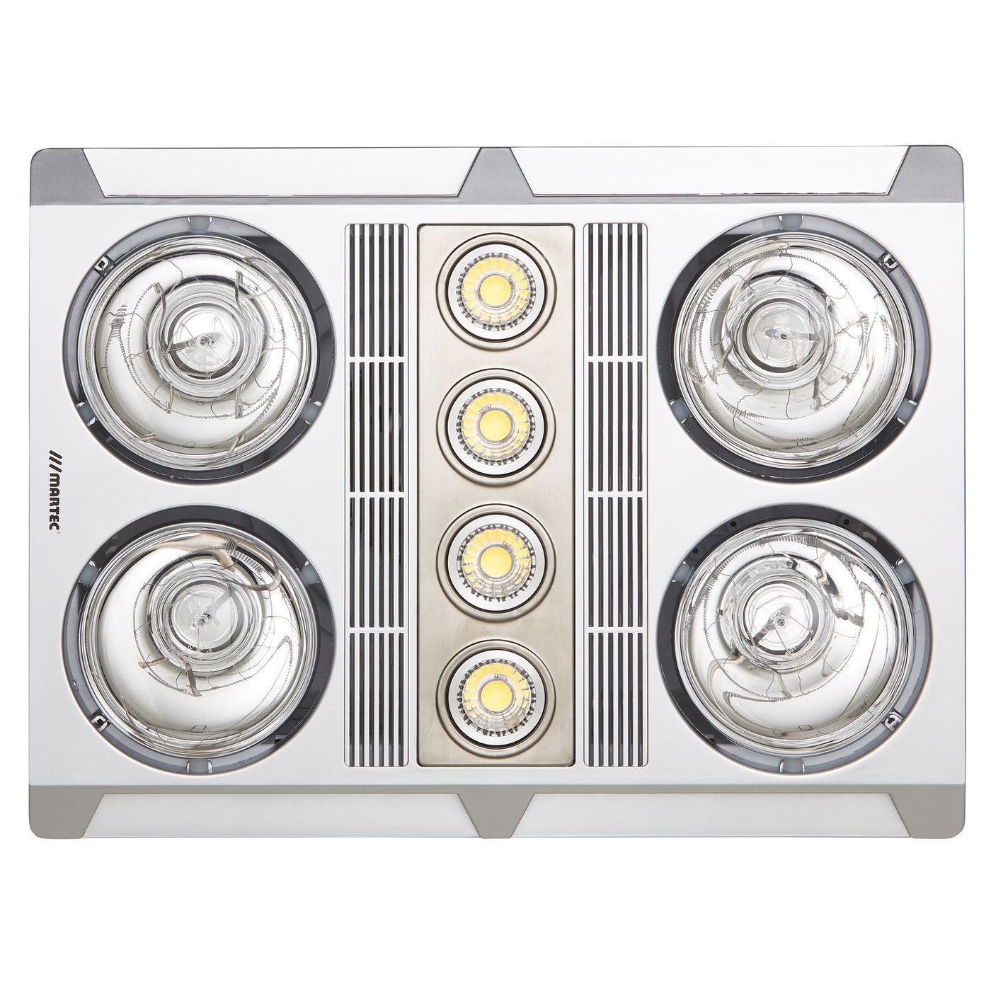 Martec Profile Plus 4 3-in-1 Bathroom Heater with 4 Heat Lamps, Exhaust Fan and GU10 LED Light