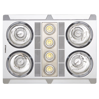 Martec Profile Plus 4 3-in-1 Bathroom Heater with 4 Heat Lamps, Exhaust Fan and GU10 LED Light