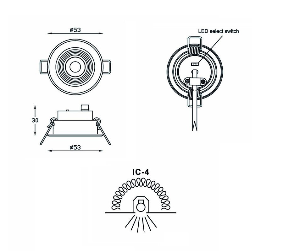 PHL 3W LED Gimble Cabinet Downlight CCT Anodized Aluminum