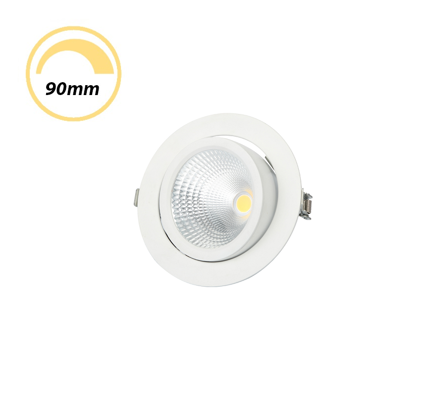 QZAO 12W LED COB Gimble Dimmable Downlight Recessed Black