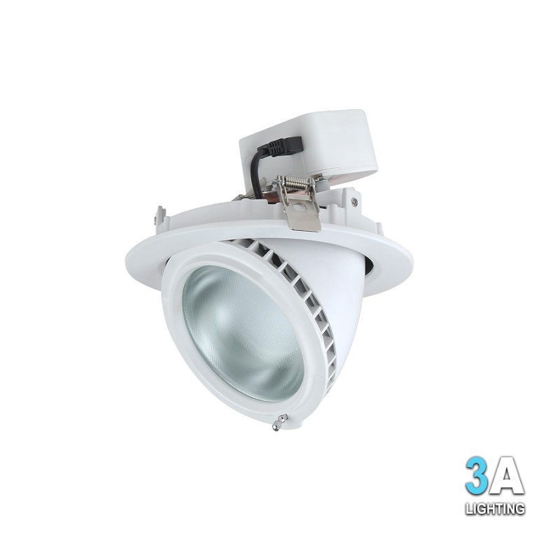 3A 38W LED COB Gimble Round Shop Fitter Downlight