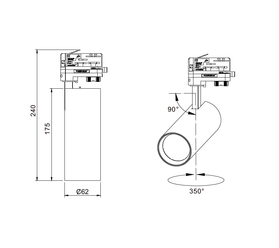 3A 15W LED Track Light White CCT