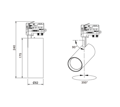 3A 15W LED Track Light White CCT