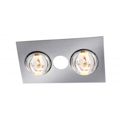 Ventair MYKA 2 - Slimline 3 in 1 with 2 x 275w Infrared Heat Lamps, 10W LED Downlight and side ducted exhaust