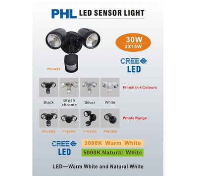 PHL 30W Double No Sensor Spolight CCT